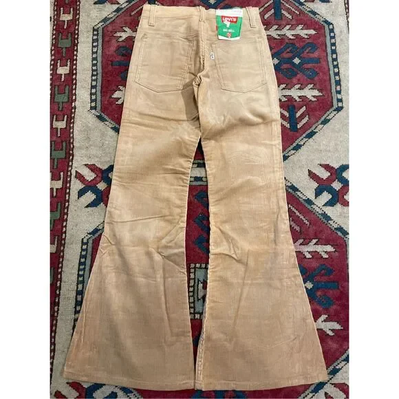 NWT NOS Levi’s Corduroy Big Bell Bottom Pants 80s 784-1523 Tan 25 X 29 Flared